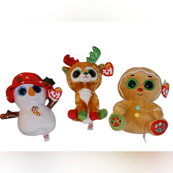 ⛄️🦌🎄NWT 3 CHRISTMAS TY BEANIE BOOS🎄🦌⛄️ - Picture 2 of 3